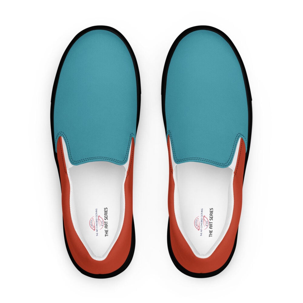 The Art Series (Ode to Saint Laurent) 4 Women’s Slip-on Canvas Shoes ocean blue red black front art concierge clothing jpg