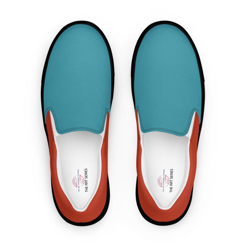 The Art Series (Ode to Saint Laurent) 4 Women’s Slip-on Canvas Shoes ocean blue red black front art concierge clothing jpg