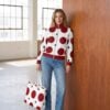 Céline The Bauhaus Series (Red and Black Pocka Dots) Track Jacket jeans canvas deck shoes red black white front art concierge clothing jpg