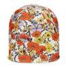The Art Series (Red Garden) Beanie red white black light blue front art concierge clothing jpg