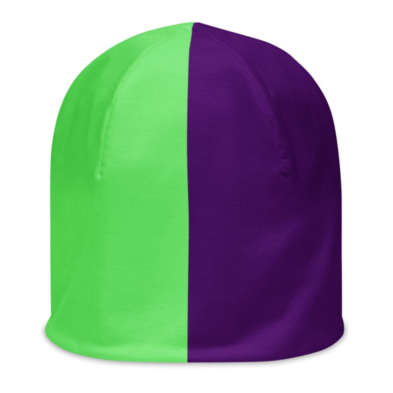 The Bauhaus Series (Royal Purple and Friends) Beanie royal purple lime front art concierge clothing jpg