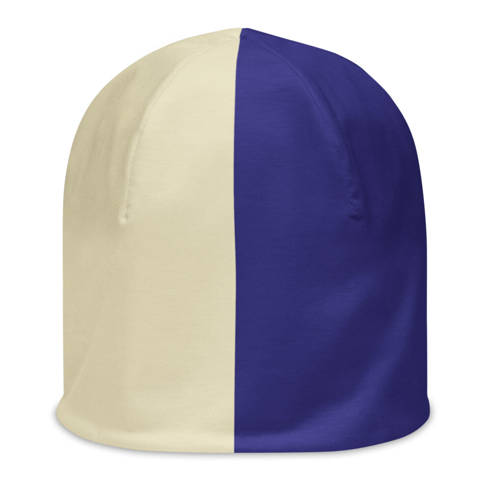 The Bauhaus Series (Cobalt and Friends) Beanie cobalt sand front art concierge clothing jpg