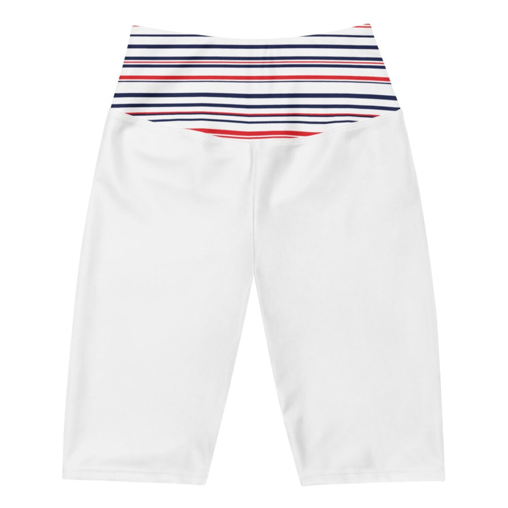 The Stripes Series (Classic Red and Blue) Biker Shorts red blue white front art concierge clothing jpg