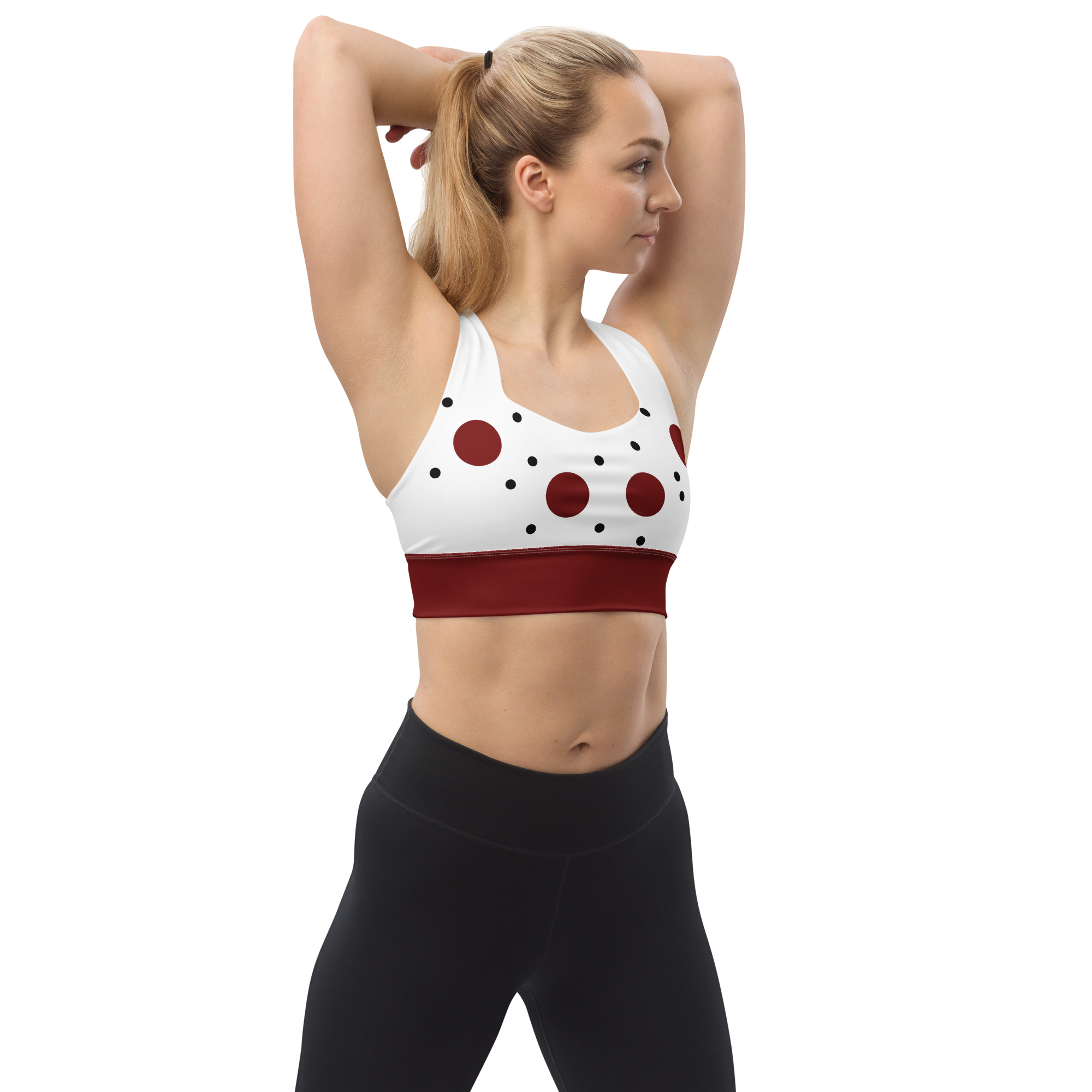 all over print recycled longline sports bra white front 6a936c6cd0467 jpg