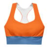 The Bauhaus Series (Persimmon and Friends) Longline Sports Bra persimmon blue front art concierge clothing jpg