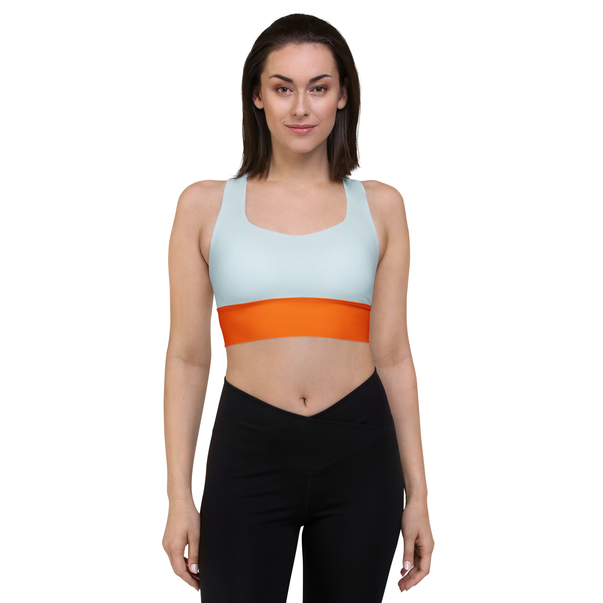 all over print recycled longline sports bra white front 6a95f81e3cb83 jpg