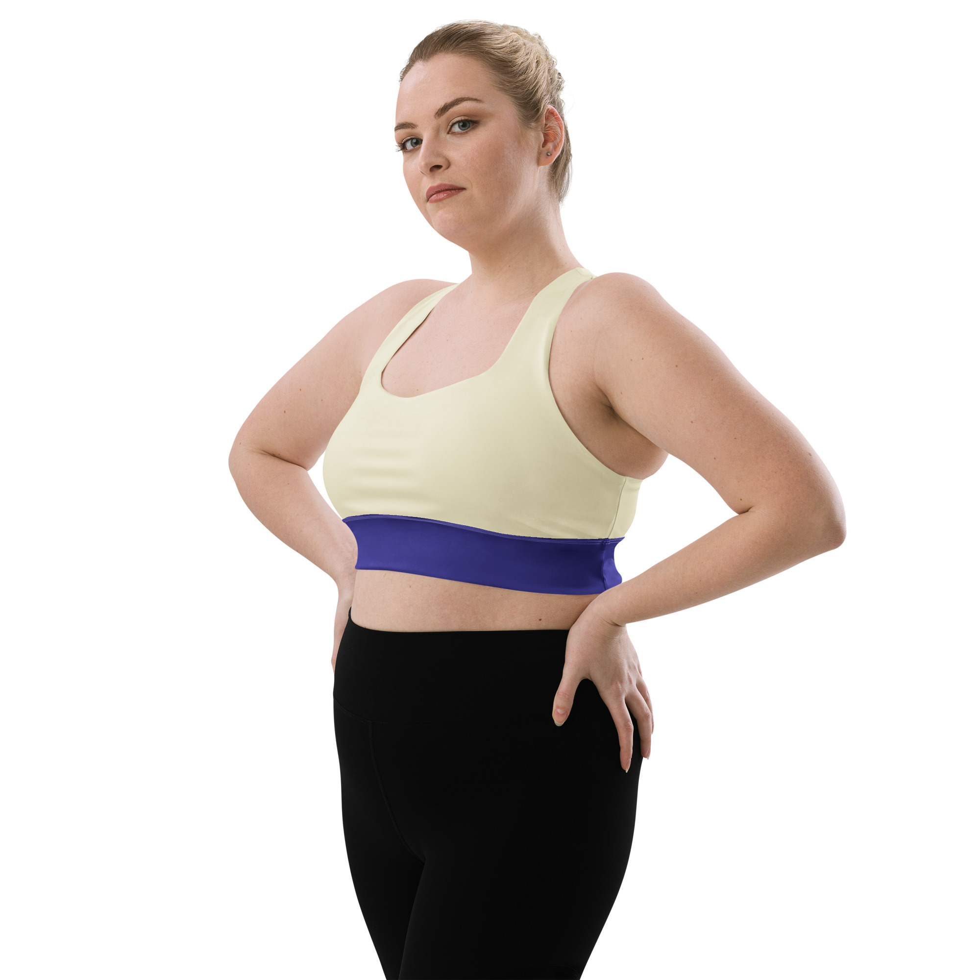 all over print recycled longline sports bra white left front 6a94e30c1b9d4 jpg