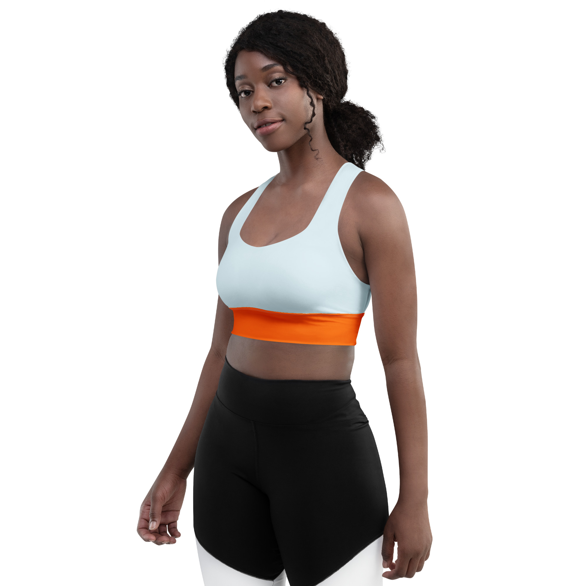 all over print recycled longline sports bra white left front 6a95f81e3cbb8 jpg