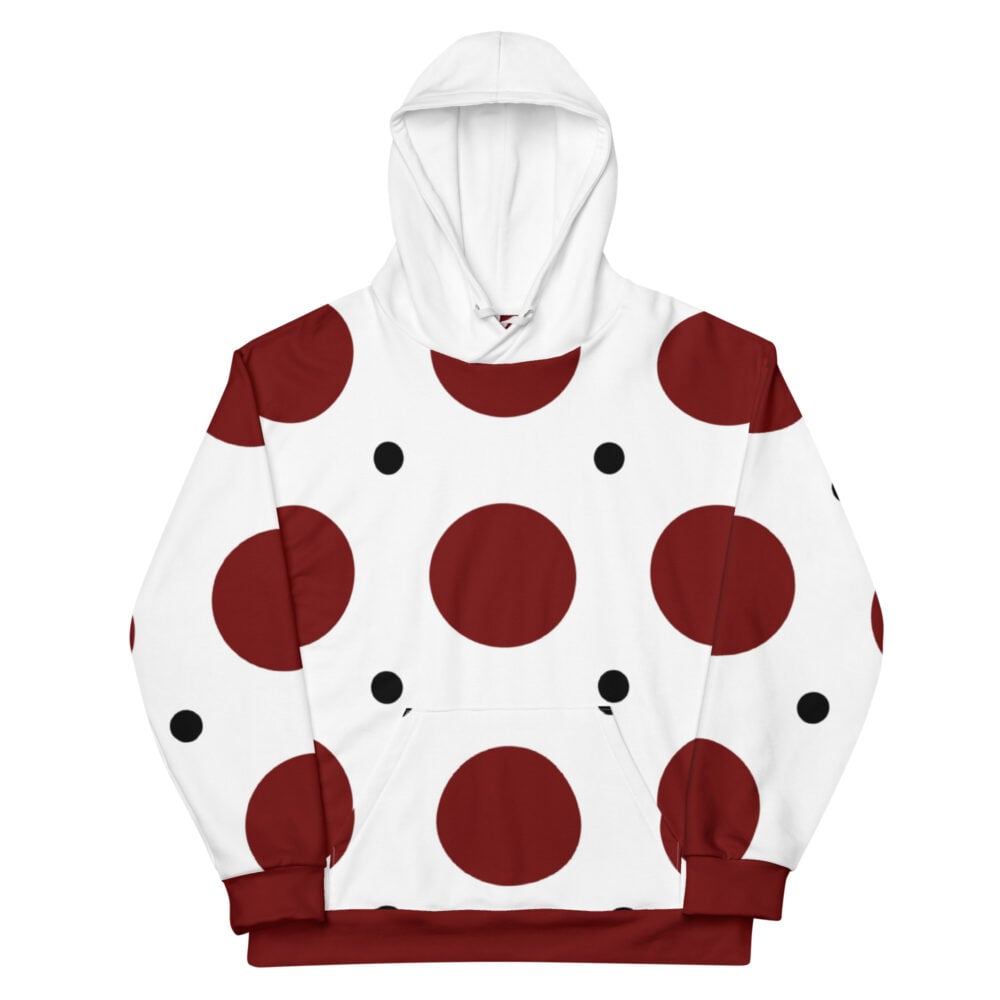 The Bauhaus Series (Red and Black Pocka Dots) Hoodie red black white front art concierge clothing jpg