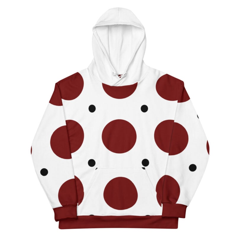 The Bauhaus Series (Red and Black Pocka Dots) Hoodie red black white front art concierge clothing jpg