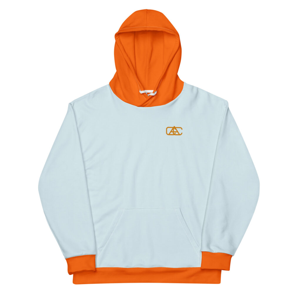 The Bauhaus Series (Ice Blue and Friends) Hoodie ice blue persimmon white front art concierge clothing jpg