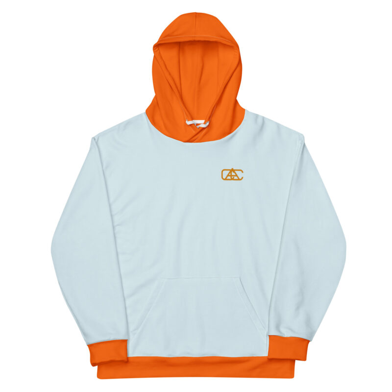 The Bauhaus Series (Ice Blue and Friends) Hoodie ice blue persimmon white front art concierge clothing jpg