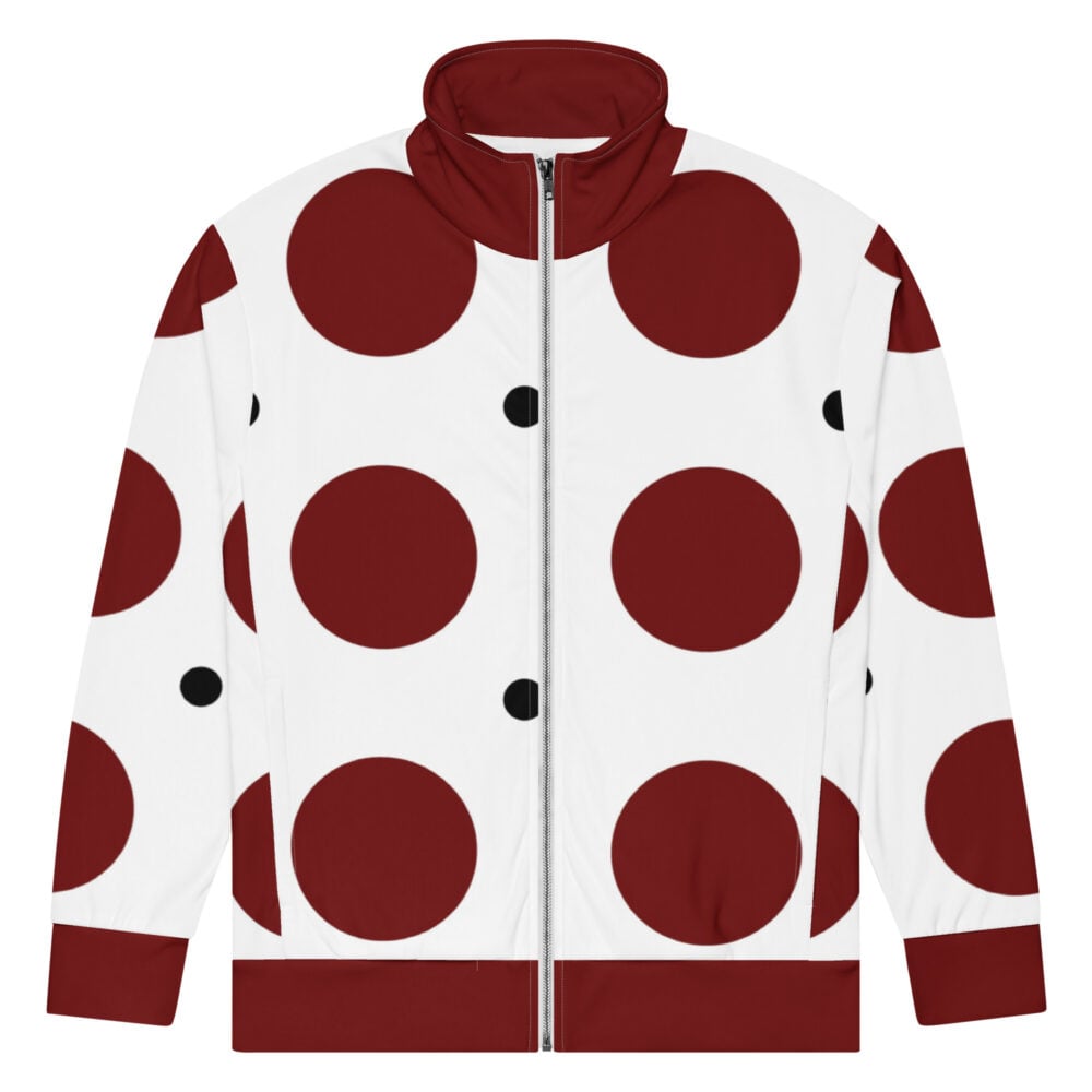The Bauhaus Series (Red and Black Pocka Dots) Track Jacket red black white front art concierge clothing jpg