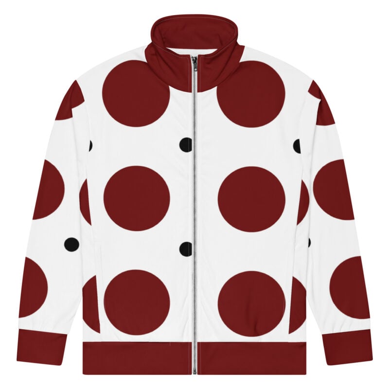 The Bauhaus Series (Red and Black Pocka Dots) Track Jacket red black white front art concierge clothing jpg