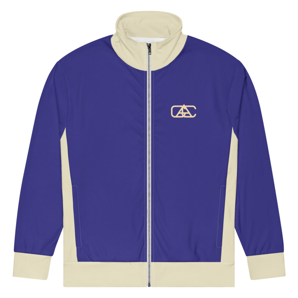 The Bauhaus Series (Cobalt and Friends) Track Jacket cobalt and sand front art concierge clothing jpg