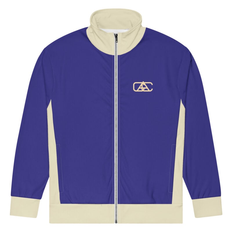 The Bauhaus Series (Cobalt and Friends) Track Jacket cobalt and sand front art concierge clothing jpg