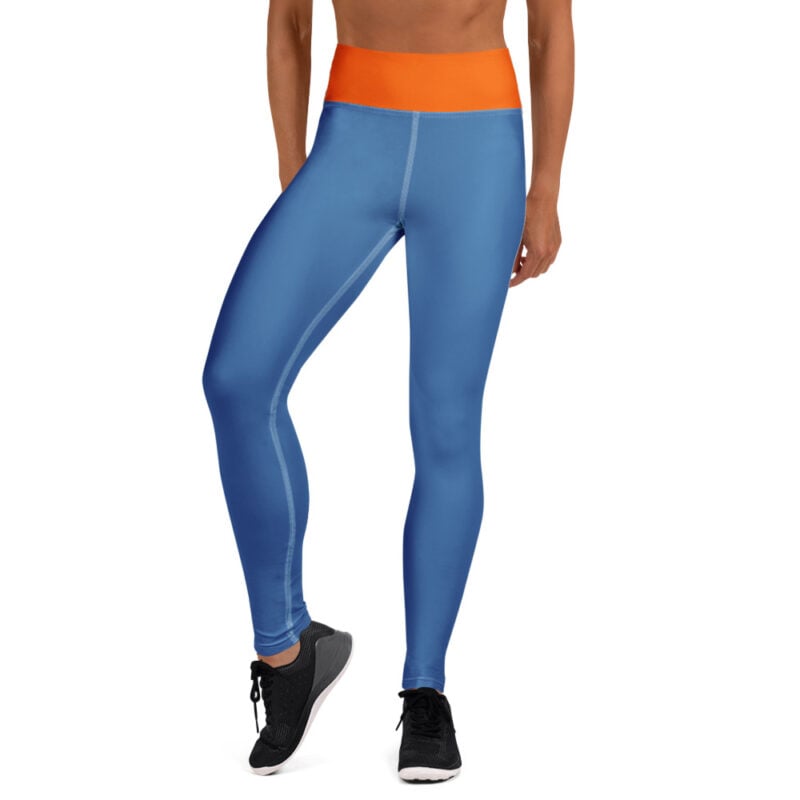 The Bauhaus Series (Persimmon and Friends) Yoga Leggings persimmon champagne blue front art concierge clothing jpg