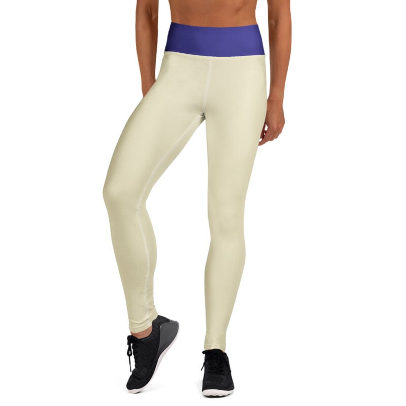 The Bauhaus Series (Cobalt and Friends) Yoga Leggings Cobalt Sand front art concierge clothing jpg