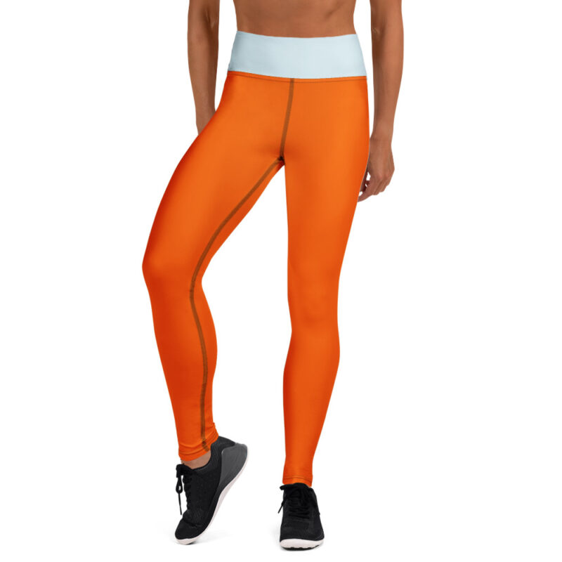 The Bauhaus Series (Ice Blue and Friends) Yoga Leggings ice blue persimmon front art concierge clothing jpg