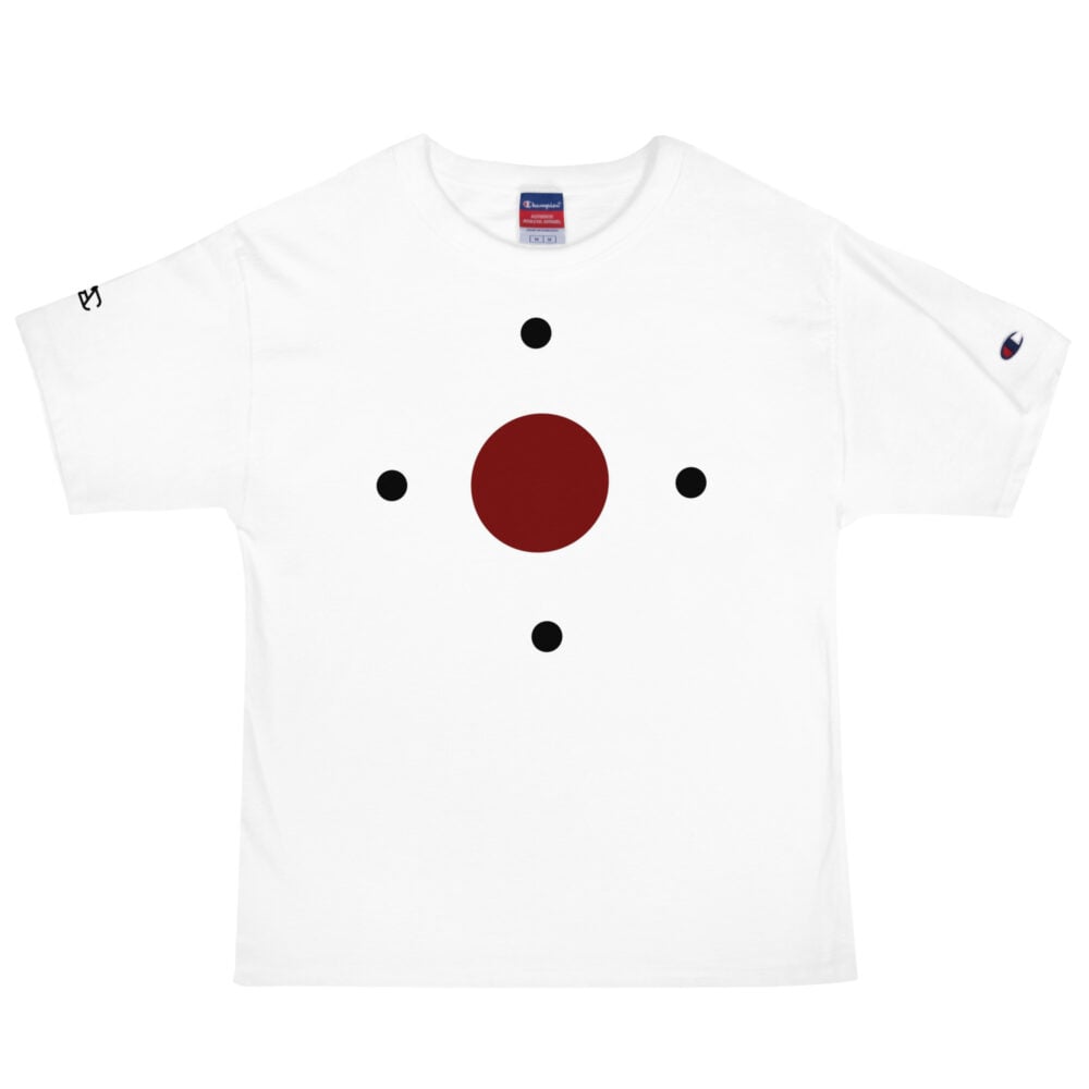 The Bauhaus Series (Red and Black Pocka Dots) Champion T-Shirt red black white front art concierge clothing jpg