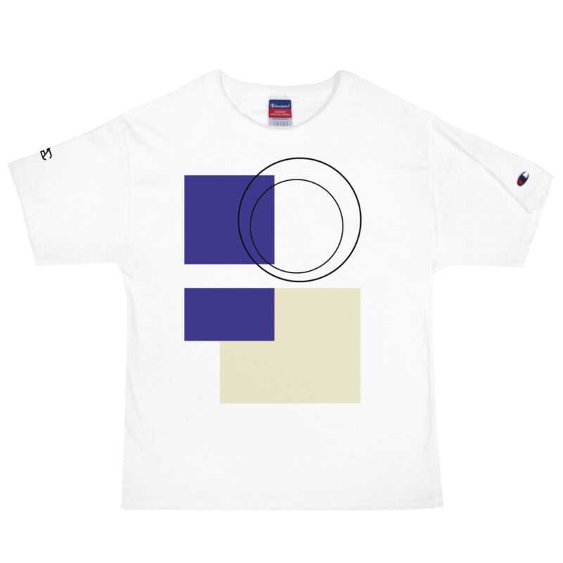The Bauhaus Series (Cobalt and Friends) Champion T-Shirt cobalt sand black white front art concierge clothing jpg The Bauhaus Series (Cobalt and Friends) Champion T-Shirt cobalt sand black white front art concierge clothing jpg