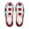 The Bauhaus Series (Red and Black Pocka Dots) Men’s Deck Shoes red black white front art concierge clothing jpg