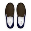 The Bauhaus Series (Chocolate and Friends) Men’s Slip-on Deck Shoes chocolate navy blue black front art concierge clothing jpg