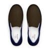 The Bauhaus Series (Chocolate and Friends) Women’s Slip-on Deck Shoes chocolate navy blue black front art concierge clothing jpg