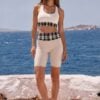 Eden Azure Coast The Tartan Series (Black) Longline Sports Bra Biker Shorts Canvas Deck Shoes Weekender Bag black pink white front art concierge clothing jpg