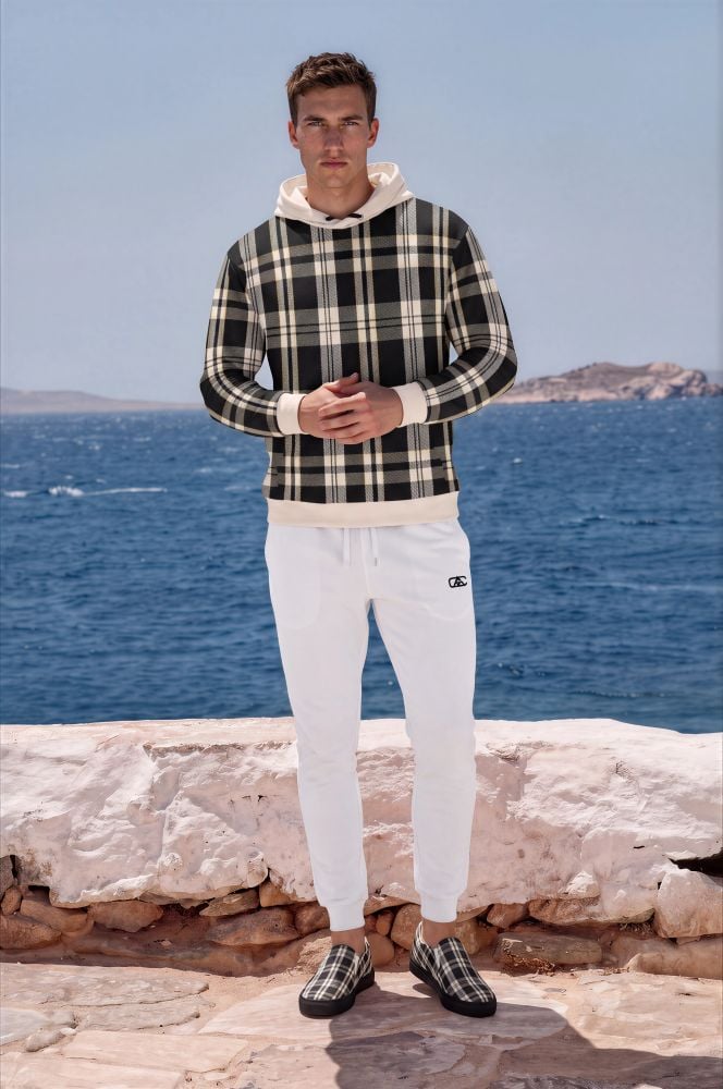 Lev Azure Coast The Tartan Series (Black) Hoodie Fleece Joggers Canvas Deck Shoes black pink white front art concierge clothing jpg Lev Azure Coast The Tartan Series (Black) Hoodie Fleece Joggers Canvas Deck Shoes black pink white front art concierge clothing jpg