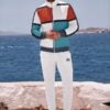 Marcus Azure Coast The Art Series (Ode to Saint Laurent) 4 Track Jacket Fleece Joggers Canavs Deck Shoes persimmon red and green front art concierge clothing jpg