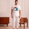 Marcus The Art Series (Ode to Saint Laurent ) 4 Track jacket fleece joggers canvas deck shoes persimmon red green black front art concierge clothing JPG (2)
