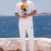 The Art Series (Abstract A) Champion T Shirt Fleece Joggers Canvas Deck Shoes persimmon gold blue black white front art concierge clothing jpg