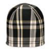 The Tartan Series (Black) Beanie black pink white front art concierge clothing jpg