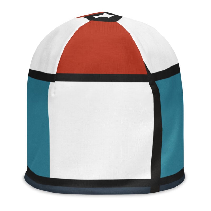 The Art Series (Ode to Saint Laurent) 4 Beanie persimmon red green black white front art concierge clothing jpg