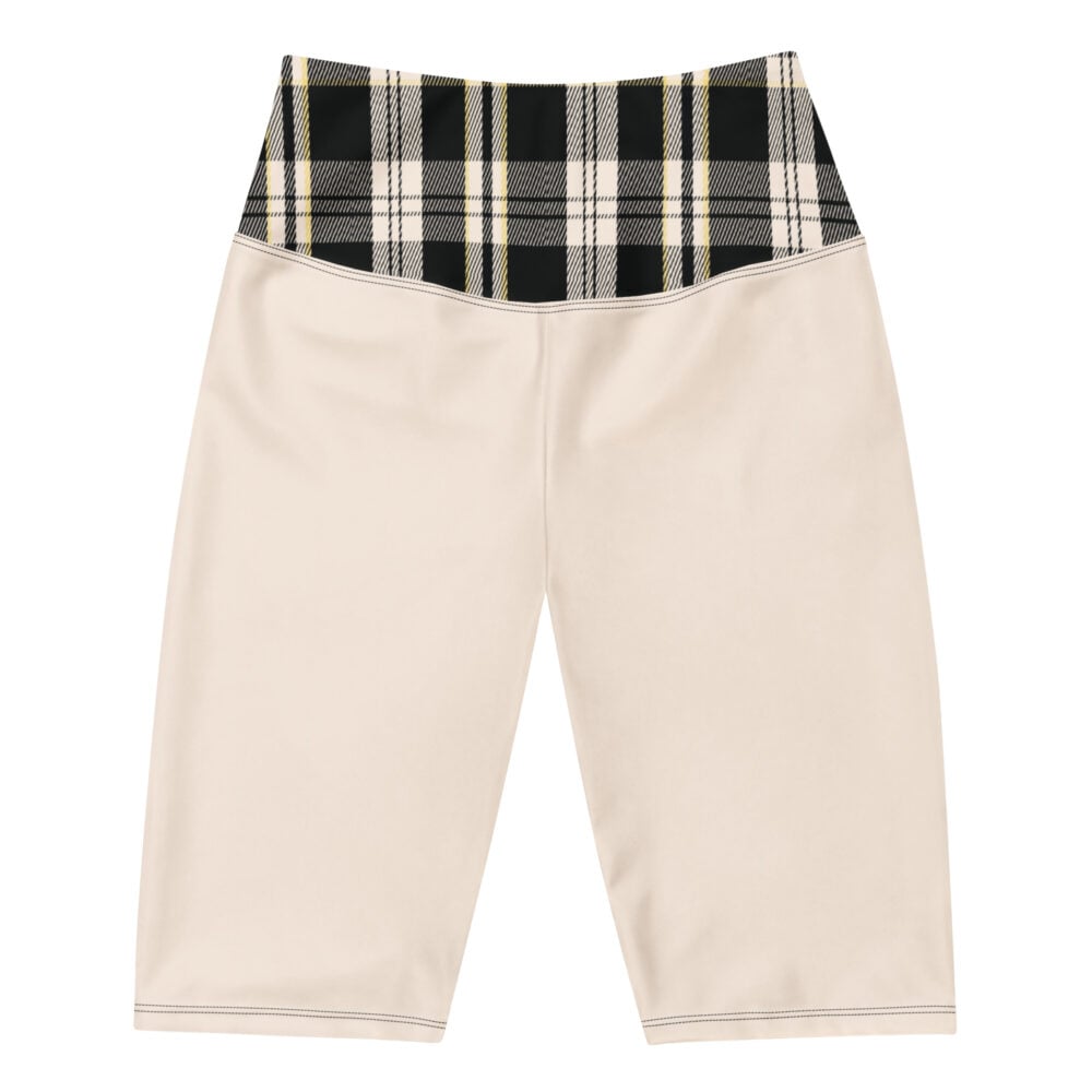 The Tartan Series (Black) Biker Shorts black pink white front art concierge clothing jpg
