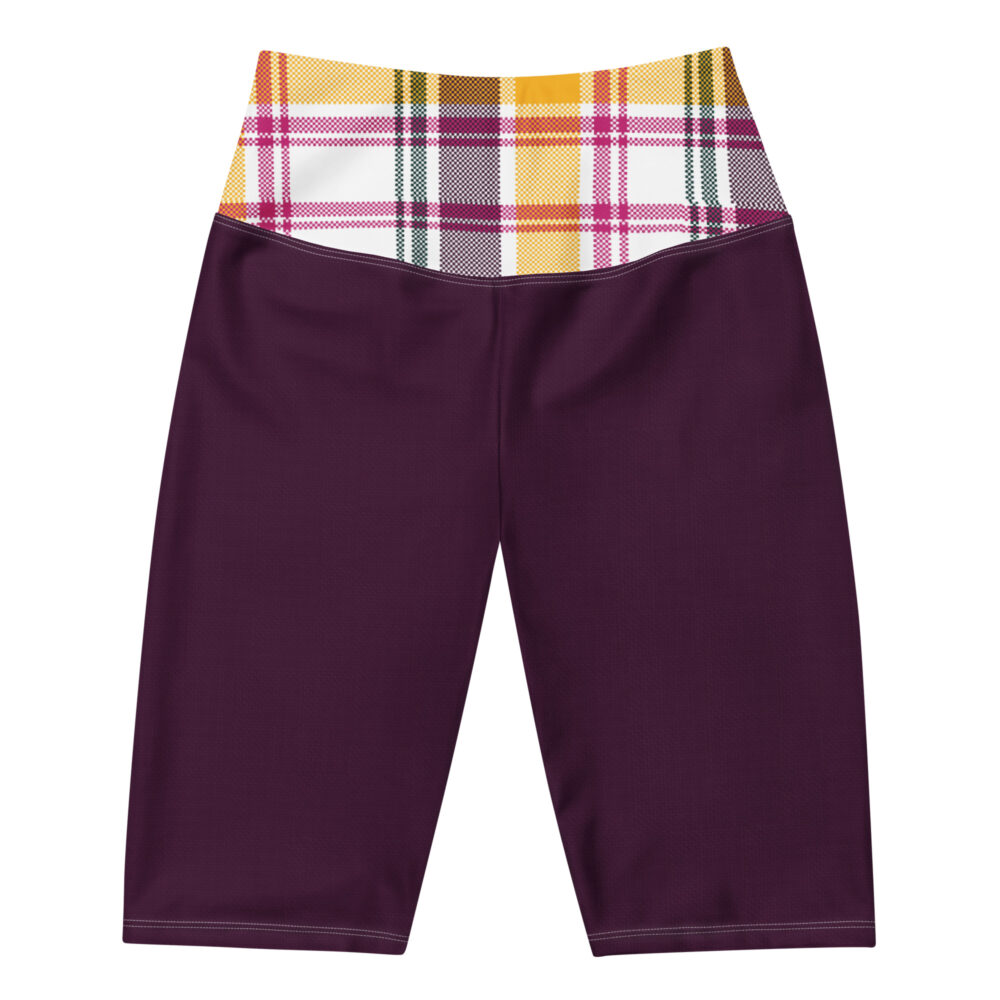 The Tartan Series (Classic Black and Yellow) Biker Shorts black yellow white front art concierge clothing jpg