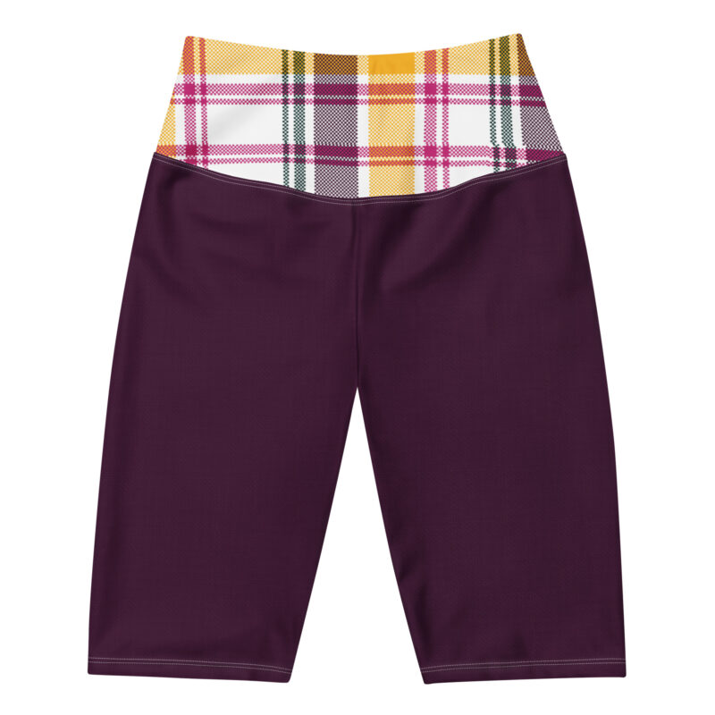 The Tartan Series (Classic Black and Yellow) Biker Shorts black yellow white front art concierge clothing jpg