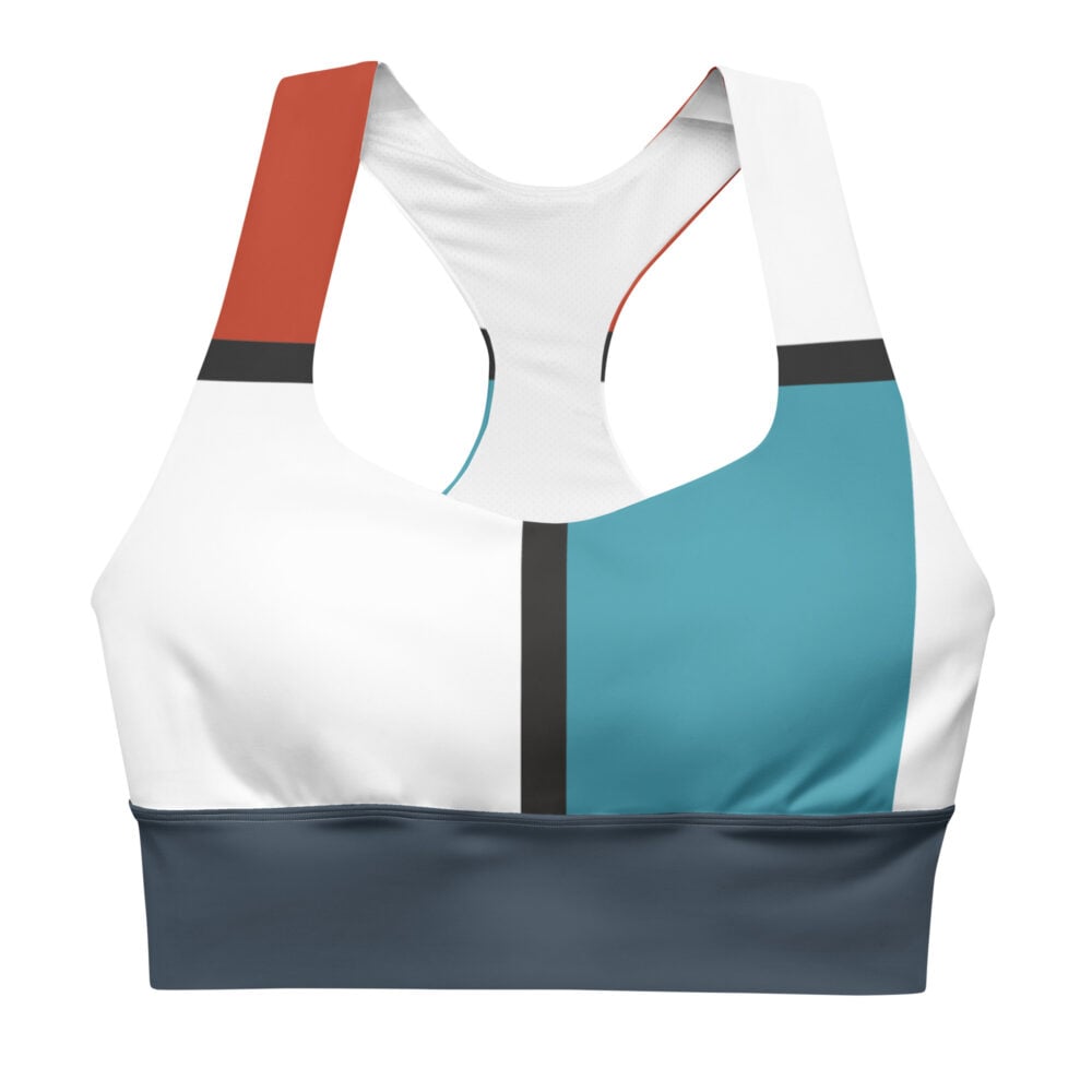 The Art Series (Ode to Saint Laurent) 4 Longline Sports Bra persimmon green black white front art concierge clothing jpg