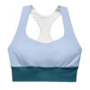 The Bauhaus Series (Grey and Teal) Longline Sports Bra grey teal white front art concierge clothing jpg