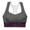 The Bauhaus Series (Plum and Grey) Longline Sports Bra plum grey white front art concierge clothing jpg
