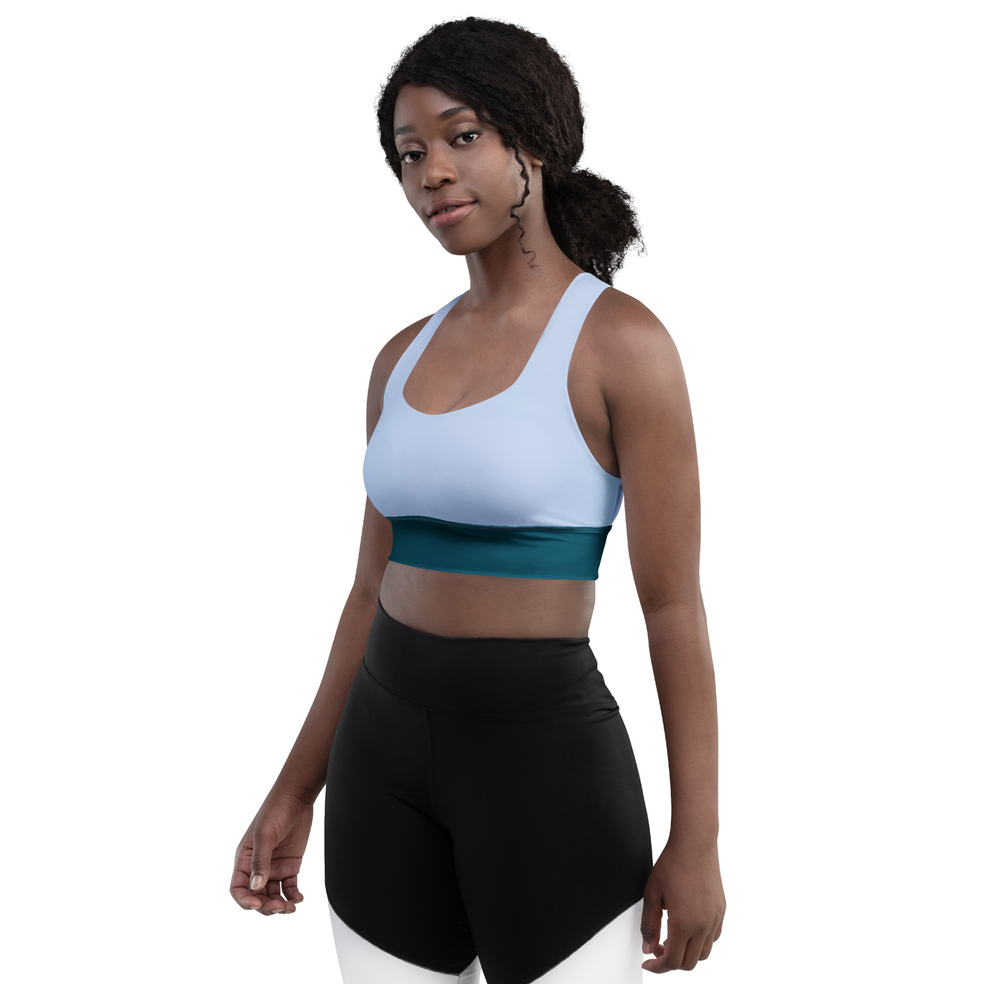 all over print recycled longline sports bra white left front 6aa0732dc5100 jpg