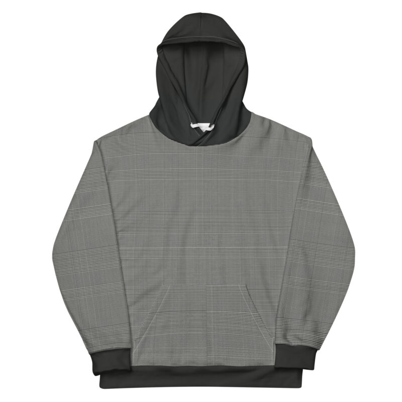 The Tartan Series (Glenn Plaid) Hoodie grey tartan white front art concierge clothing jpg