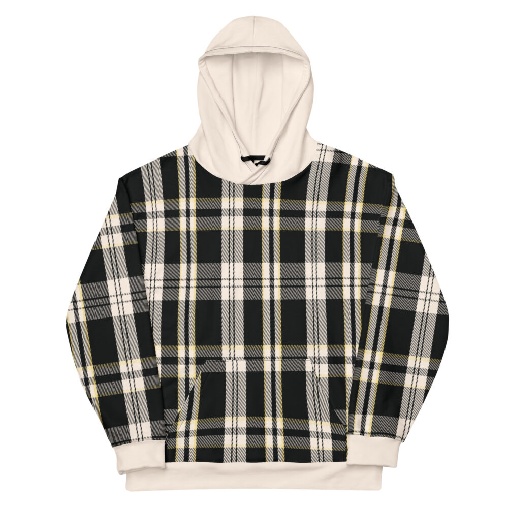 The Tartan Series (Black) Hoodie black pink white front art concierge clothing jpg