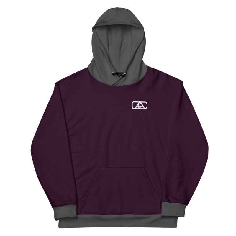 The Bauhaus Series (Plum and Grey) Hoodie plum grey white front art concierge clothing jpg