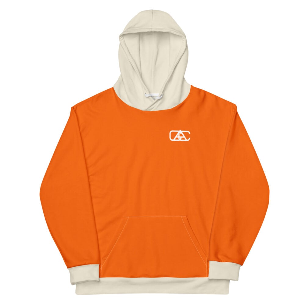 The Bauhaus Series (Persimmon and Friends) Hoodie persimmon and champagne white front art concierge clothing jpg