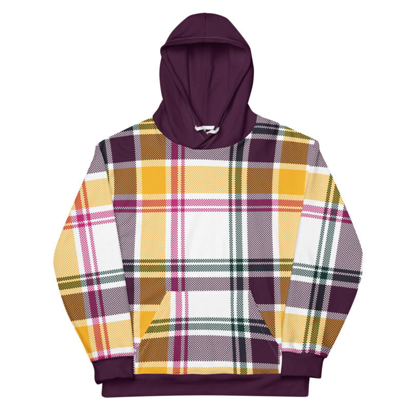 The Tartan Series (Classic Black and Yellow) Hoodie black yellow white front art concierge clothing jpg