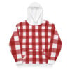 The Stripes Series (Gingham Red) Hoodie red white front art concierge clothing jpg