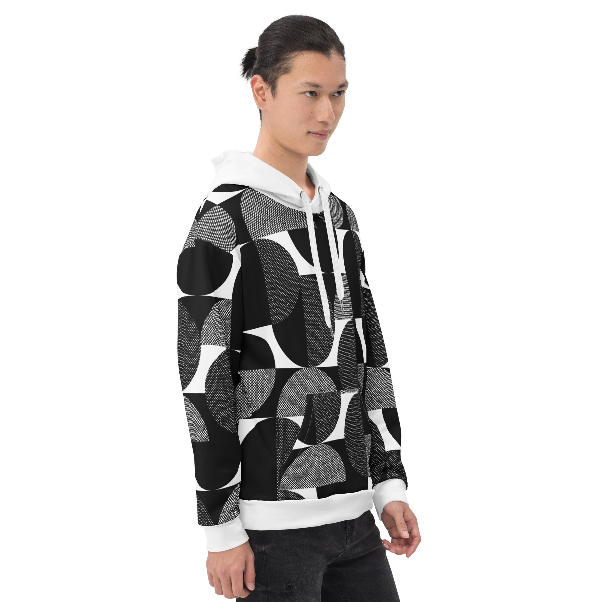 all over print recycled unisex hoodie white right 6aaeeb19e5be9