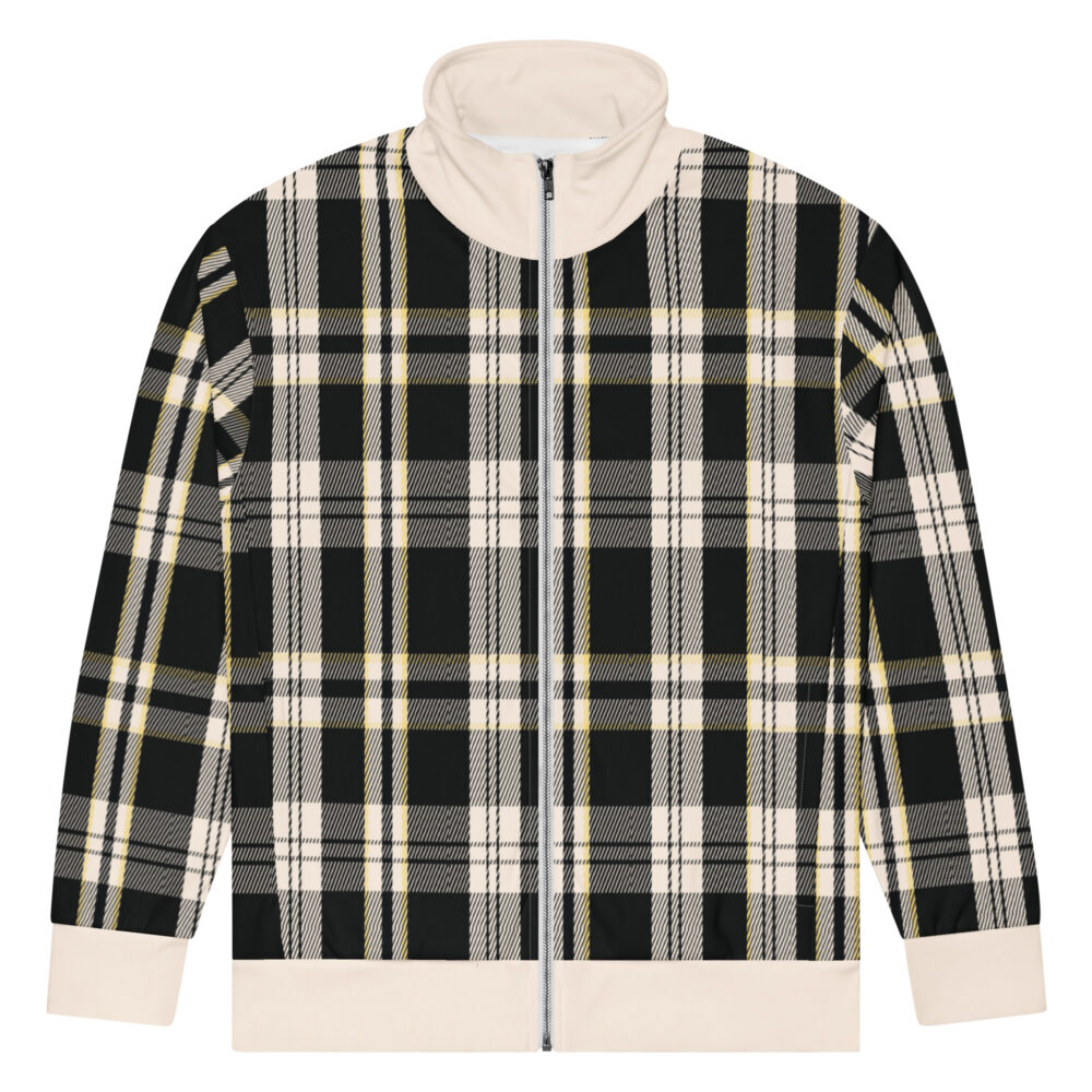 The Tartan Series (Black) Track Jacket black pink white front art concierge clothing jpg